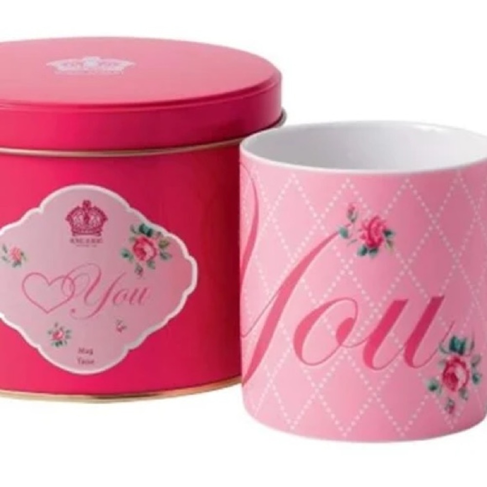 Love You mug by Royal Albert. New and unused in beautiful tin box.